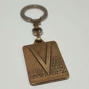 Rare Vintage x Louis Vuitton Malletier Depuis 1854 Gold Brass Key Ring